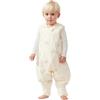 Duomiaomiao Sacco nanna con piedi, per tutto l'anno, in 100% cotone, con piedi, 1,5 Tog, sacco nanna con gambe, per bambini e bambine(Rainbow/6-12 mesi)