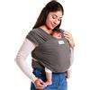 Sleepy Wrap Fascia Neonato Elastica 3-16 kg, Porta Bebè, Grigio Scuro