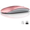 Uiosmuph U58 Mouse Senza Fili, 2.4G Ricaricabile Mouse Wireless Silenzioso Mouse Ottico Wireless Senza Fili con Ricevitore Nano USB per PC/Laptop (Rose Gold)