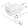 Jeenek Caricatore iPhone, USB C Caricabatterie con Cavo Lightning 2M[MFi Certified], Type C Charger con Cable 2 Metri Adattatore Batteria Cavetto per Apple iPhone 14 Pro Max/13 Mini/12/11/SE/X/XR/XS/8 Plus