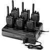 pofung Walkie-Talkie Professionali PMR446 Ricetrasmittenti, pofung PT88E 16 Canali Lunga Distanza Walkie Talkies Walky Talky Radio con Ricaricabili Caricabatterie 6 vie Bulk, Auricolari (nero, 6 pezzi)
