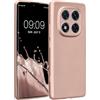 kwmobile Custodia Compatibile con Xiaomi Redmi Note 14 PRO 5G / Poco X7 Cover - Protezione Back Case Morbida - Silicone TPU Effetto Metallizzato Oro Rosa Metallizzato