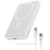 Baseus Magsafe Power Bank 10000mAh, Power Bank Portatili Magnetico per iPhone 15/14/13/12 Serie, PD 20W Power Bank Wireless, USB-C Mini Power bank, Bianco