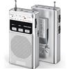 Tendak Radio Portatile con 1200 mAh Ricaricabile, Radiolina Portatile FM/AM, Radiolina Tascabile con Eccellente Ricezione, Facile da Usare, con Jack/Torcia/TF, per Camminare, Correre, Pescare