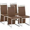 CAVADORE 87545 - Set di 4 sedie in similpelle, 58 x 45 x 100 cm, colore: Nero, Similpelle, cappuccino, 58 x 45 x 100 cm