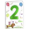 Afie Age MV 69 - 2002 scheda di buon compleanno 2 anni bambino ragazzo ragazza motivo cane regalo palloncini Uccelli