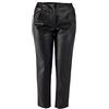 CODICE DONNA Pantalone Donna Casual in Pelle Sintetica con Tasche America Made in Italy 0950 Nero M