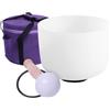 ENERGYSOUND 432 Hz Un terzo occhio Chakra Frosted Quarzo Cristallo Ciotola da 8 pollici con custodia (20 cm)