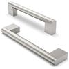 FURNIWARE 5 pezzi maniglia dell'armadio, distanza del foro di 128 mm Maniglie per mobili in acciaio inossidabile Maniglie dell'armadio da cucina Maniglia dell'armadio da cucina-Nichel spazzolato