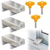 Ownkim Serrature per Finestre Scorrevoli - Set da 3 Pezzi con Chiavi, Regolabile Ferma Finestra Scorrevole, Sicurezza Domestica e per Bambini, Acciaio Inossidabile Resistente - per Case, Uffici, e Scuole