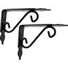 AERZETIX - C57272 - Set di 2 Consolle per mensole decorative 140x110x25mm - colore nero - effetto ferro battuto supporti staffe rinforzate ad angolo retto - per fissaggio a parete - in acciaio