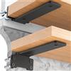 Yeabett 4 pezzi Supporto per scaffale, 30 cm, angolo per scaffali per carichi pesanti, capacità di carico 75 kg, nero
