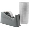 QILIMA Dispenser di nastro da tavolo con ricariche di nastro trasparente, base antiscivolo per nastro adesivo, per nastro adesivo, resistente al calore, adatto per nucleo da 2,5 cm e 7,6 cm, grigio