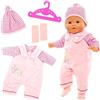 Miunana Abito Vestito Di Rosa Pagliaccetti Stampa Unicorno + Cappello + Appendino + Calze Per 14 - 16 Pollici (36 CM - 42 CM ) Bambola Bambolotti （NON INCLUDE BAMBOLA)