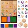 DPKOW Eid Timbri per Bambini Artigianato con Tampone di Inchiostro, Eid Ramadan Timbri in Legno per Bambini Fai-da-Te Scrapbooking Eid Islamico Pittura Gadget Regalo