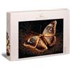 Ulmer Puzzleschmiede - Elegante puzzle da 1000 pezzi abito da sera - Puzzle a farfalla in oro e nero con raffinata lucentezza - La farfalla come puzzle di animali suggestivi