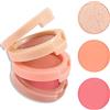 Boobeen Kit di fard ed evidenziatori, palette di polveri pressate 3 in 1 Shimmer Bronzer, fard opaco arancione e rosa, palette per il viso sfumabile e luminosa per un look rossastro e luminoso