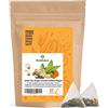 BlendNature Tè verde allo Zenzero + Curcuma e pepe per infusi + Depurativo Diuretico e Antiossidante DETOX- in 20 bustine Piramides - 100% Naturale