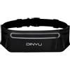 Granvoo Marsupio da Corsa per Cellulare, Marsupio Running 7,2 Pollici, Cintura da Corsa Uomo & Donna, Marsupio Sportivo Impermeabile, Belt Bag Riflettente per Jogging, Fitness, Telefoni (Nero)