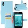 LINSHAOHUI. for Wiko Lenny 4 Plus Litchi Texture Orizzontale Custodia in Pelle Flip con Portafoglio e Supporto e Slot for schede (Nero) (Colore : Blue)