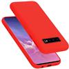 Cadorabo Custodia per Samsung Galaxy S10 in LIQUID ROSSO - Morbida Cover Protettiva Sottile di Silicone TPU con Bordo Protezione - Ultra Slim Case Antiurto Gel Back Bumper Guscio