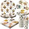 Party Go 96 pezzi per cani e animali domestici, set di stoviglie per cani usa e getta, tovaglioli, tazze per animali domestici, decorazione per feste, set da 24 ospiti
