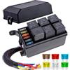 Gebildet Scatola Relè 12V e Fusibile con 5pcs JD1914 40A 5Pin e 1pc 4Pin, 6 ATC/ATO Lama, Universale Impermeabile per Camion Auto Marine Barca