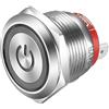 Gebildet 19mm 20A/220V CA LED blu Interruttore a Pulsante in Acciaio Inossidabile con fermo Interruttore Impermeabile a 4 pin SPST Pulsante di tipo corto