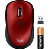 Trust Yvi+ Mouse Wireless Silenzioso con Design Sostenibile, 800-1600 DPI, per Mano Sinistra e Destra, Microricevitore USB, Mouse Senza Fili Compatto per PC, Computer, Laptop, Mac - Rosso