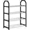 LATAFA Organizzatore per scarpiera 4 livelli, ripiano per scarpe 4 livelli - Ripiano portascarpe verticale,Scaffali verticali autoportanti, robusto organizer salvaspazio per la casa, l'armadio interno, i