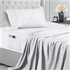Utopia Bedding Set Lenzuola Singolo 3 Pezzi 90x190 cm - Microfibra di Poliestere - Lenzuolo con Angoli con Tasche Portaoggetti, Lenzuolo Piatto e 1 Federe Ricamate, Bianco