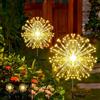 Micacorn Luci Solari per Giardino, 2 Pezzi Solare Luci Fuochi d'artificio 300 LED 8 Modalità Lampade Fuochi d'artificio Impermeabile Luci Solari per Giardino Sentieri Terrazze Prato Natale Décor