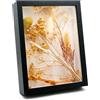CiciIng Cornice portafoto 3D da riempire, 14,5 x 19,5 cm, in legno con pannello acrilico trasparente, cornice per oggetti più profonda per foto, fiori, ricordi, opere d'arte fai da te (nero)