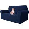MAXIJIN Copridivano super elasticizzato per divano a 2 posti, coprisedili 1 pezzo Coprisedili jacquard Copridivano per cani Pet Friendly Fodera per divanetto aderente (2 posto, Blu Navy)