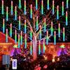 OPAHUTER Solari Luci Della Pioggia di Meteore, 240 LEDs Meteor Solari Luci di Natale con Telecomando, 30cm 10 Tubi Impermeabili Esterno Meteor Solare per Festa di Nozze Decorazione all'aperto