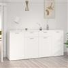 LAPOOH Credenza Bianca 160x36x75 cm in Truciolato,Credenza,Credenza Soggiorno,Credenza Cucina Salvaspazio,Credenza Moderna Soggiorno