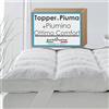 PERLARARA Topper Matrimoniale 160x190 cm in Piuma e Piumino Traspirante Evolution, Coprimaterasso Fresco Morbido, Correttore Materasso 4 stagioni con angoli, Topper 5 cm Due Piazze, Massimo Comfort