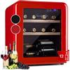 Klarstein Cantinetta Vino, Cantinetta Vino Refrigerata a Zona Singola per Interno/Esterni, Frigo Bar, Cantina Vino con Vetrina, Mini Bar con Protezione UV, Frigo Vino Touch, 4-22°C, 15 Bottiglie