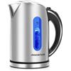 Aigostar King - Bollitore Acqua Elettrico in Acciaio inox 100% con Indicatore illuminazione blu del livello dell'acqua, 2200 Watt, Capacità 1,7 litri, Spegnimento Automatico, Senza BPA