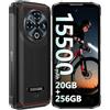 DOOGEE Fire 6 Power Rugged Smartphone - 15500mAh, 20GB+256GB Telefono Indistruttibile, 6.56'' Cellulare Antiurto, 50MP Camera, 4G Triple SIM Android 14 telefoni, IP68/69K/NFC/120LM Doppio LED Torcia