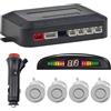 CUQI Supporto per Parcheggio Senza Fili, Supporto per la Retromarcia con 4 Sensori di Parcheggio PDC Posteriori, Kit di Rilevamento Della Distanza con Display LED Senza Fili per Auto, SUV, Furgoni, Camper