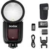 Godox V1-C TTL Camera Flash Speedlite with Panasonic 18650 Lithium Battery Support for 480 Full Power Pops Compatible with Canon DSLRs (Black)