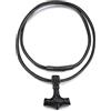 FaithHeart Collana Uomo Il Mjolnir Martello Cordina Pelle Collana Cuoio Caucciu 56CM Ciondolo Vichingo Argento Oro Corda Cera Intrecciata Chiusura Magnetica Impermeabile Resistente al Sudore