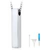 U7 Collana con Ciondolo Urna per Ceneria Barra Verticale in Acciaio Inossidabile Impermeabile Collana Commemorativa Ciondolo Barra con Catena Acciaio 46cm + 5cm colore argento