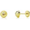 Monde Petit Mondepetit - Orecchini mezza sfera 4 mm Oro Giallo 18K - Scatola Regalo - Certificato di garanzia