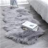 HEQUN Tappeto di pelliccia sintetica effetto peloso, Grigio, 60 X 160 CM, Morbido e caldo, Ideale per divano, letto, camera da letto e soggiorno