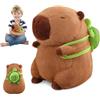 LYNBLY Capybara Peluche, 25 cm Capybara Peluche Giocattolo, Realistico Animale di Peluche di Capibara, Morbido e Carino Peluche Capibara con Tartaruga, Regalo per Ragazzi e Ragazze