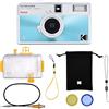 KODAK EKTAR H35N Half Frame Film Camera Kit Premium, 35 mm, riutilizzabile, senza messa a fuoco, lampadina, filtro a stella, obiettivo rivestito (pellicola e batteria AAA non incluse) (Blu smaltato)