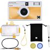KODAK EKTAR H35N Half Frame Film Camera Kit Premium, 35 mm, riutilizzabile, senza messa a fuoco, lampadina, filtro a stella, obiettivo rivestito(pellicola e batteria AAA non incluse)(Arancia smaltato)