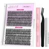 VEYESBEAUTY Lash Clusters Individual Lash Extensions One More+ DIY False Eyelash Tray Volume Cluster Lashes for Self Application (30D+40D kit, 8-16mm).